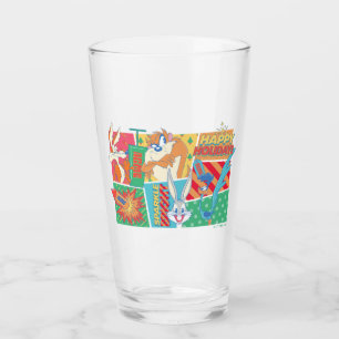 LOONEY TUNES™   Happy Holidays Pattern Glas