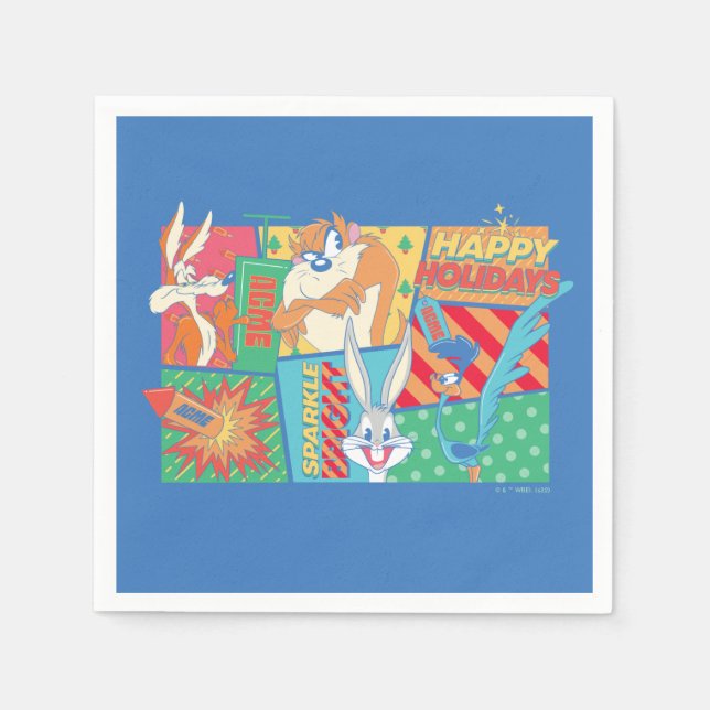 LOONEY TUNES™ | Happy Holidays Pattern Serviette (Vorderseite)