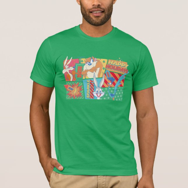 LOONEY TUNES™ | Happy Holidays Pattern T-Shirt (Vorderseite)
