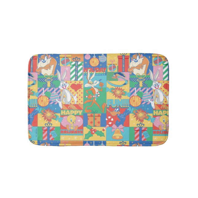 LOONEY TUNES™ | Happy Holidays Weihnachtsmuster Badematte (Vorderseite)