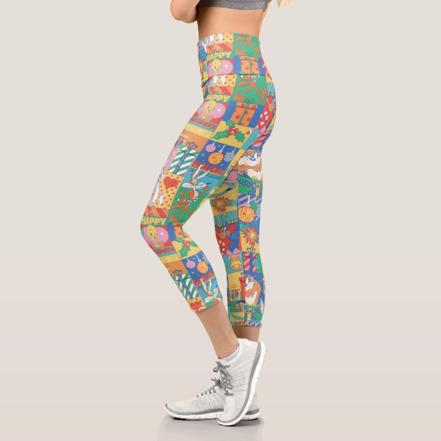LOONEY TUNES™ | Happy Holidays Weihnachtsmuster Capri Leggings (Links)