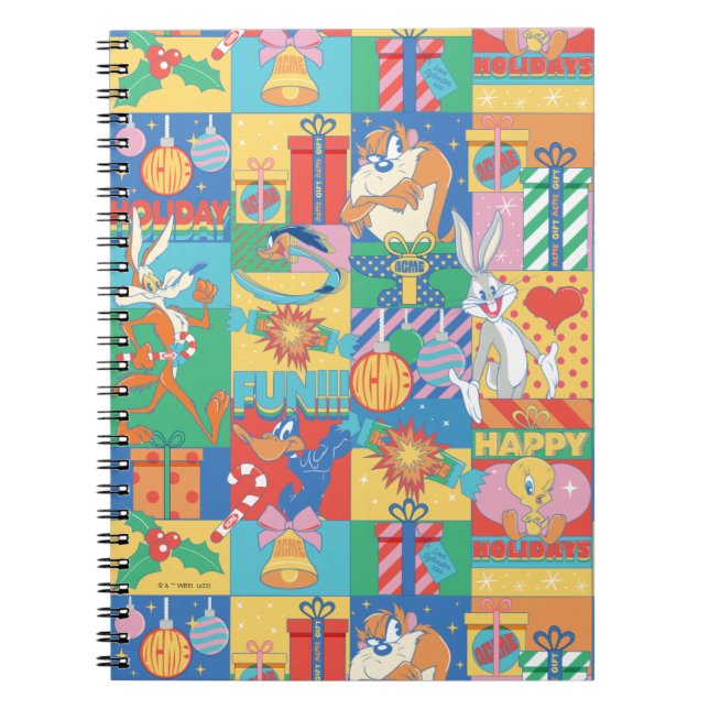 LOONEY TUNES™ | Happy Holidays Weihnachtsmuster Notizblock (Vorderseite)