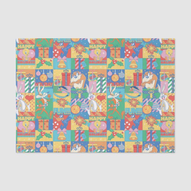 LOONEY TUNES™ | Happy Holidays Weihnachtsmuster Seidenpapier (Vorderseite)