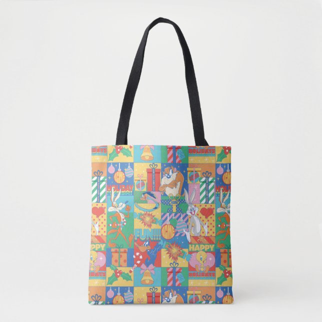 LOONEY TUNES™ | Happy Holidays Weihnachtsmuster Tasche (Vorderseite)