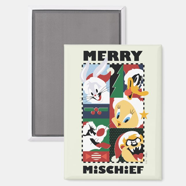 LOONEY TUNES™ Holiday Merry Mischief Magnet (Vorderseite/Rückseite)