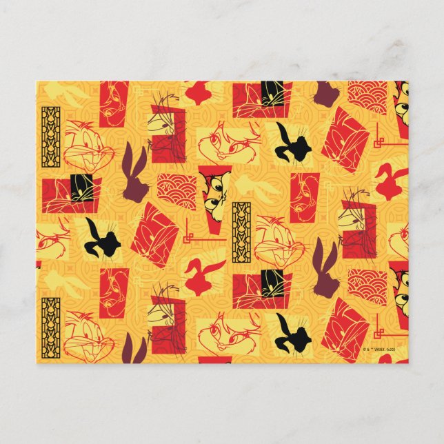 LOONEY TUNES™ | Jahr des Kaninchenmusters Postkarte (Vorderseite)