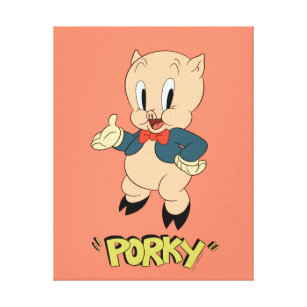 LOONEY TUNES™ Retro-Lachen   Porky Pig Leinwanddruck