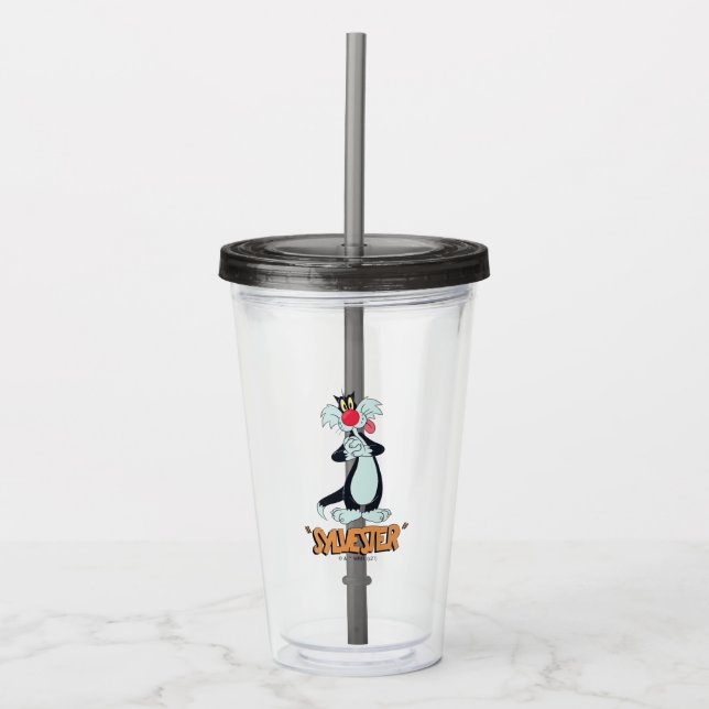 LOONEY TUNES™ Retro-Lachen| SYLVESTER™ Acryltrinkbecher (Vorderseite)