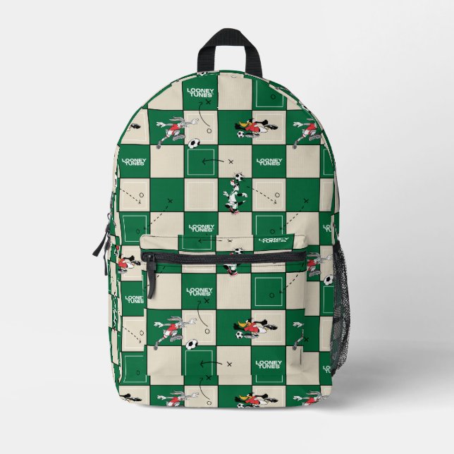 LOONEY TUNES™ Soccer Grid Pattern Bedruckter Rucksack (Vorderseite)