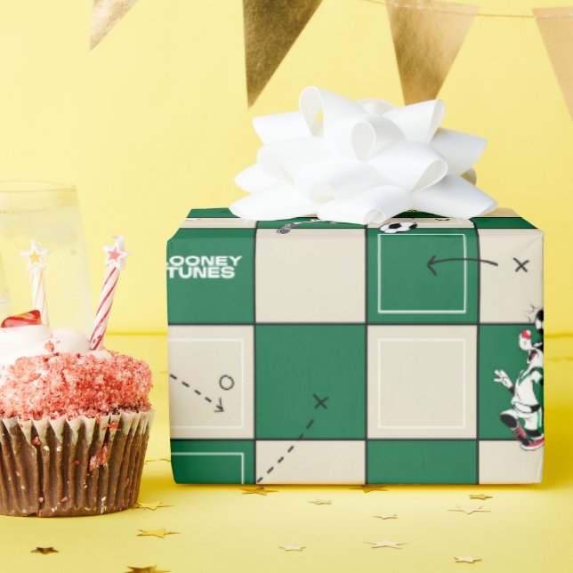 LOONEY TUNES™ Soccer Grid Pattern Geschenkpapier (Geburtstagsparty)