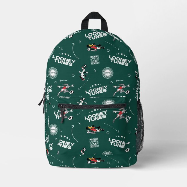 LOONEY TUNES™ Soccer Playbook Pattern Bedruckter Rucksack (Vorderseite)