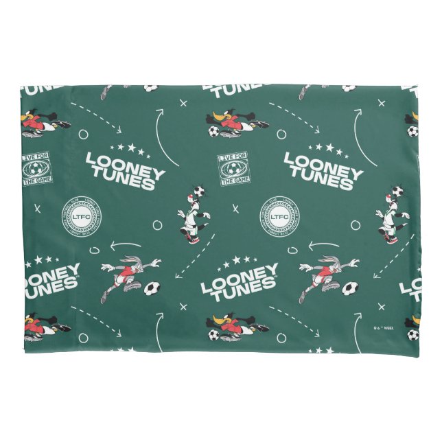 LOONEY TUNES™ Soccer Playbook Pattern Kissenbezug (Vorderseite)