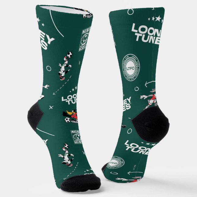 LOONEY TUNES™ Soccer Playbook Pattern Socken (Gewinkelt)