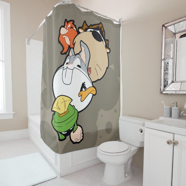 LOONEY TUNES™ Stilisierte Big Heads Duschvorhang (Beispiel)