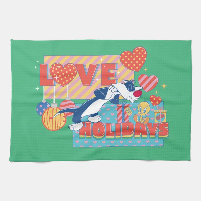 LOONEY TUNES™ | SYLVESTER™ & TWEETY™Liebe Urlaub Geschirrtuch (Horizontal)