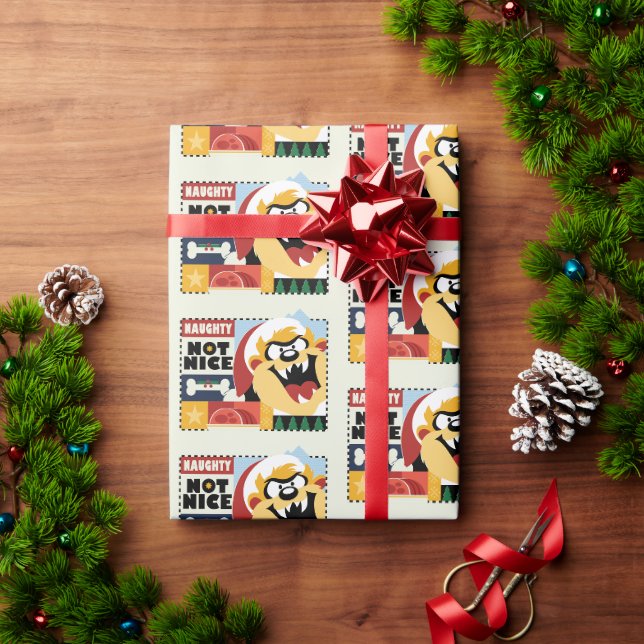 LOONEY TUNES™ TAZ™ Naughty Not Nice Geschenkpapier (Feiertagsgeschenk)