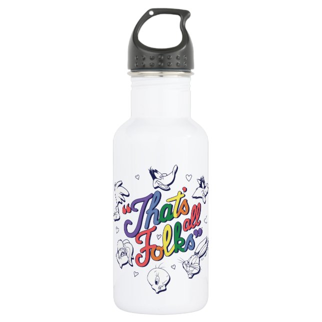 LOONEY TUNES™ - That's All Folks! Pride Badge Edelstahlflasche (Vorderseite)