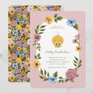 LOONEY TUNES™   TWEETY™ Floral Baby Dusche Einladung