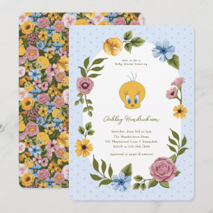 LOONEY TUNES™ TWEETY™ Florale Babyparty Einladung