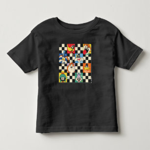 LOONEY TUNES™ Zeichen auf Schwarz/Weiß-Schachbrett Kleinkind T-shirt