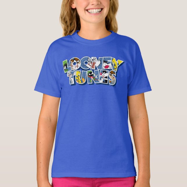LOONEY TUNES™ Zeichen in Buchstaben T-Shirt (Vorderseite)