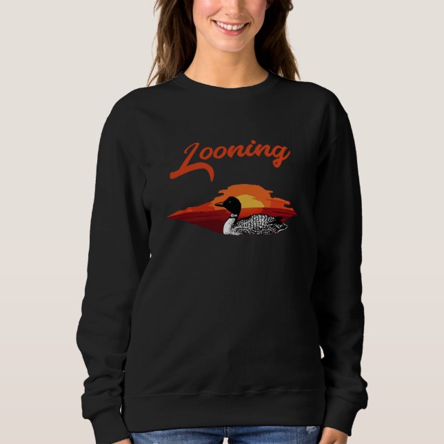 Looning Birding Loon Aquatic Birds Bird Watching s Sweatshirt (Vorderseite)
