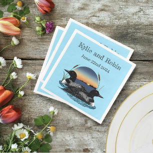 Loons Sunset Blue Serviette