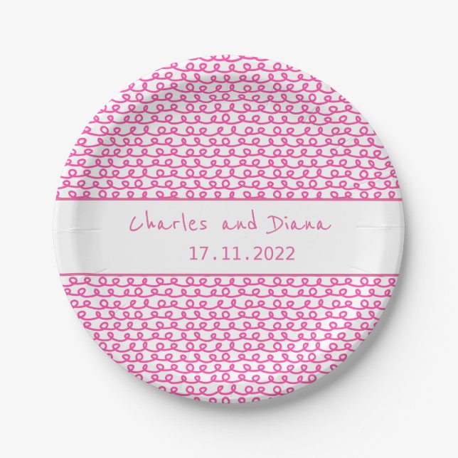 Loop De Loop Hot Pink Pappteller (Vorderseite)