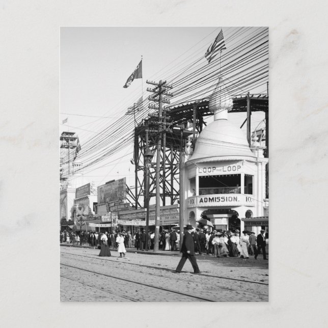 Loop the Loop Ride, Surf Avenue, Coney Island 1903 Postkarte (Vorderseite)