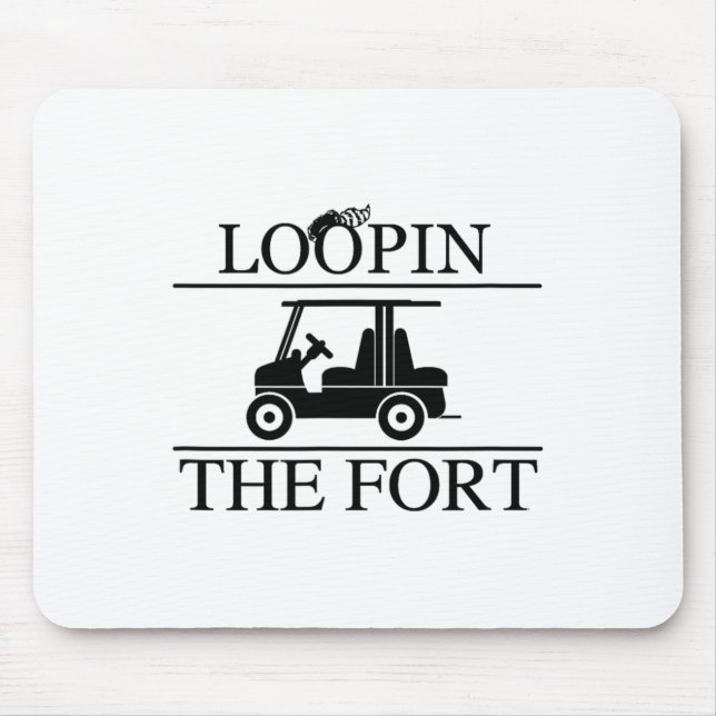 Loopin The Fort Camping Wilderness Golfwagen Loopi Mousepad (Vorne)