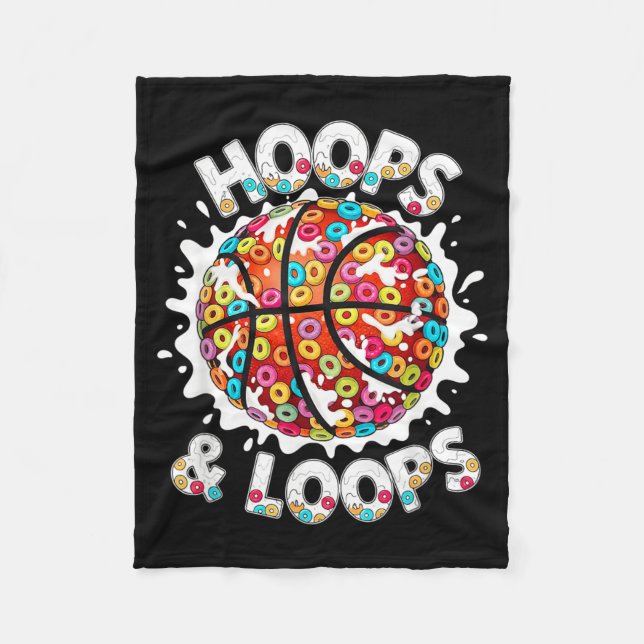 Loops Hoops Basketball Slam Dunk Farbige Fleecedecke (Vorderseite)