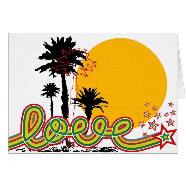 Loopy Script Tropical Palm Trees Silhouette (Devant Horizontal)