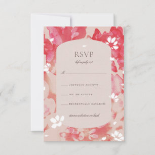 Loose Aquarellfarbe Rosa Blütenrot Korallenrot UAW RSVP Karte