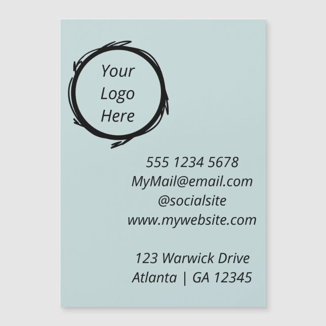 Loose Fun Scribble Circle Frame Business Card Magnetkarte (Vorderseite)