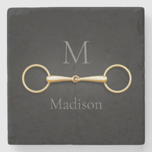Loose Ring Snaffle Bit Mit Monogramm Reittier Steinuntersetzer