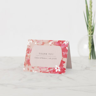 Loose Wasserfarbe Rosa Blütenkorallen Hochzeit Dankeskarte