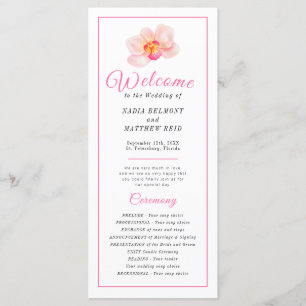 Loose Wasserfarben Orchid Blume Hochzeit Programm