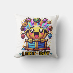 Loot Day Gaming-Schatzkiste Grafik Kissen