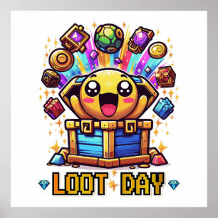 Loot Day Gaming-Schatzkiste Grafik Poster