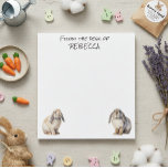 Lop Bunnies vom Schreibtisch aus Personalisiert Notizblock<br><div class="desc">Dieses Design entstand durch digitale Kunst und kann in dem Bereich personalisiert sein, der durch das Ändern des Fotos und/oder Textes zur Verfügung gestellt wird. Oder Sie können es anpassen, indem Sie den Mausklick auswählen, um weitere Optionen anzupassen, um die Farbe des Hintergrunds zu löschen oder zu ändern, Text hinzuzufügen,...</div>