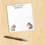 Lop Bunnies vom Schreibtisch aus Personalisiert Notizblock<br><div class="desc">Dieses Design entstand durch digitale Kunst und kann in dem Bereich personalisiert sein, der durch das Ändern des Fotos und/oder Textes zur Verfügung gestellt wird. Oder Sie können es anpassen, indem Sie den Mausklick auswählen, um weitere Optionen anzupassen, um die Farbe des Hintergrunds zu löschen oder zu ändern, Text hinzuzufügen,...</div>