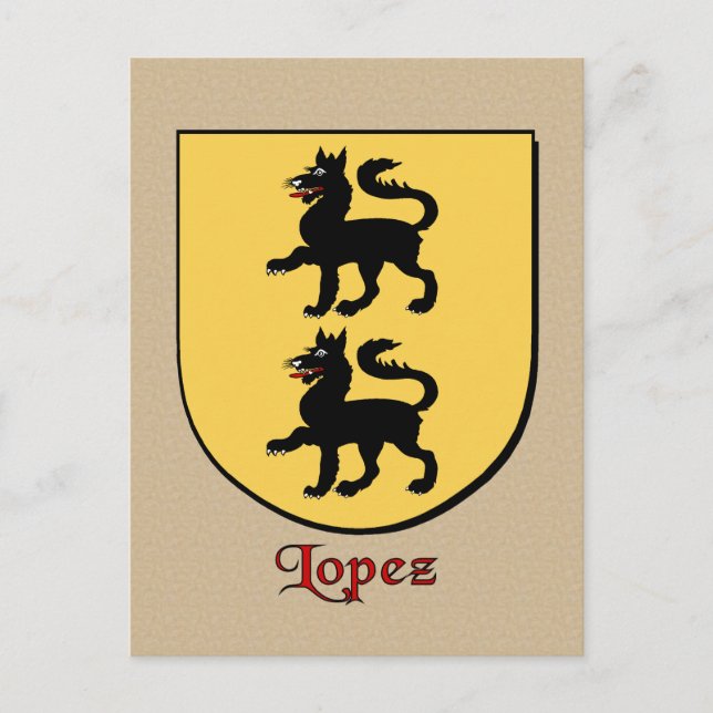 Lopez Familie Heraldic Shield Postkarte (Vorderseite)