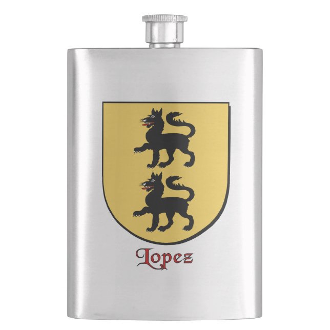 Lopez Heraldic Shield Flachmann (Vorderseite)