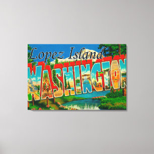 Lopez-Insel, Washington - große Buchstabe-Szenen Leinwanddruck