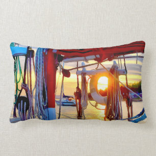 Lopez Island Segelboot und Sunset Throw Kissen