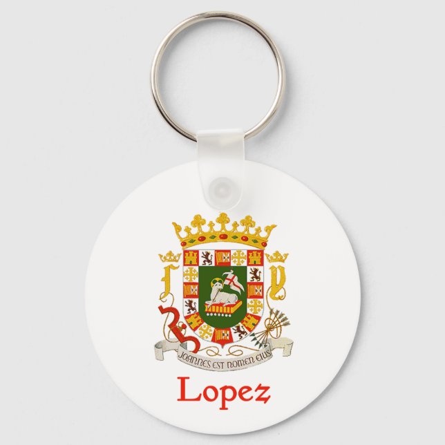 Lopez Schild von Puerto Rico Schlüsselanhänger (Vorderseite)