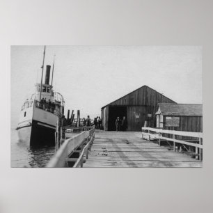 Lopez, WA - Aussicht auf die Insel SS am City Dock Poster