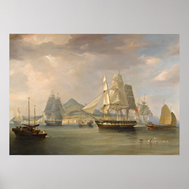 L'Opium Ships par WJ Huggins affiche 20"x28" (Devant)