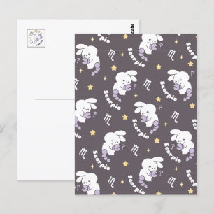 Loppitokkis Kosmisches Skorpion-Muster: Hasenkunst Postkarte