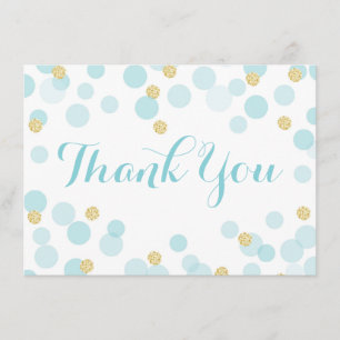L'or bleu pointille le Merci de baby shower